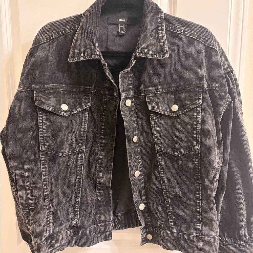 Forever 21 Women’s Charcoal Corduroy Jacket